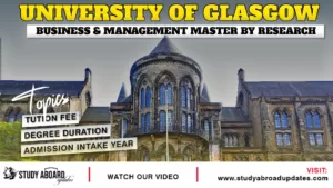 University of Glasgow Business & Management Master by Research