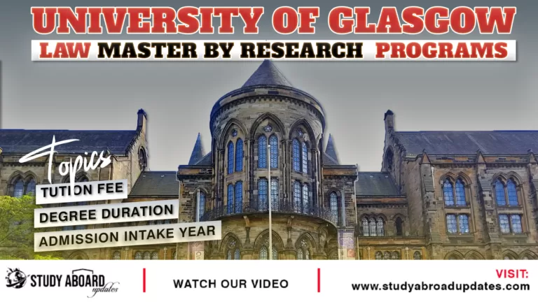 University of Glasgow Law Master by Research Programs