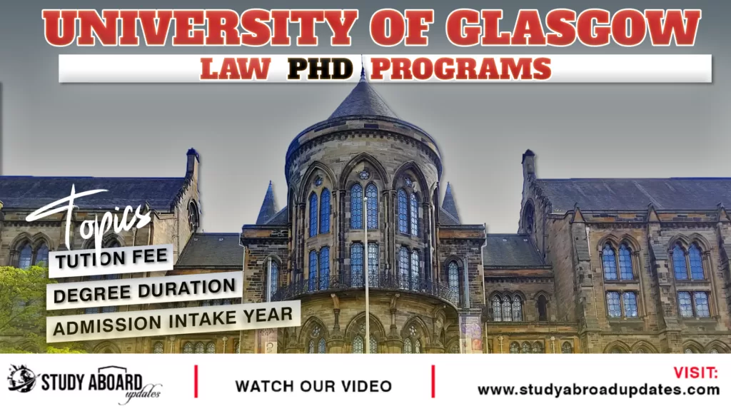 List of University of Glasgow Law PHD Programs