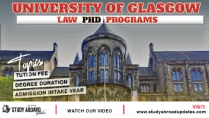 List of University of Glasgow Law PHD Programs