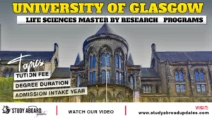 University of Glasgow Life Sciences Master by Research Programs