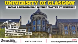 University of Glasgow Social & Behavioural Science Master by Research