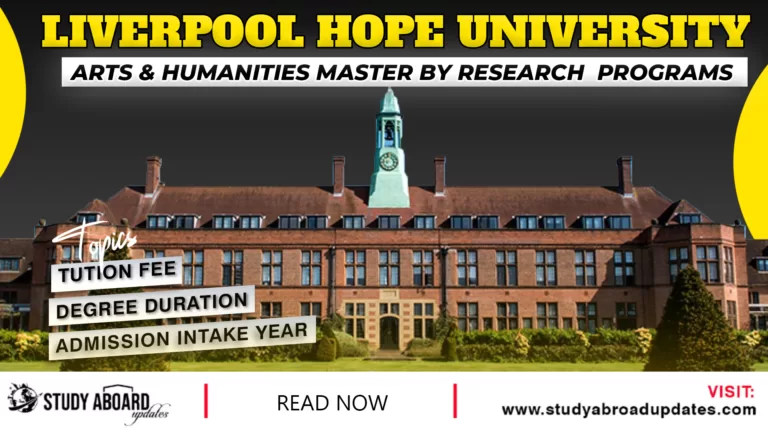University of Liverpool Arts & Humanities Master by Research programs