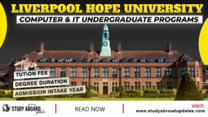 University of Liverpool Computer & IT Undergraduate programs