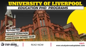 University of Liverpool Education Phd programs