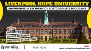 University of Liverpool Engineering & Technology Postgraduate programs