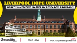 University of Liverpool Hope Health & Medicine Master by Research programs