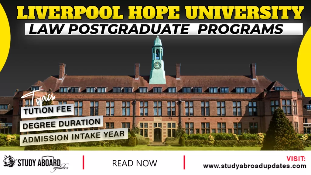 University of Liverpool Hope Law postgraduate programs