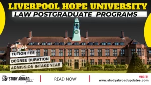University of Liverpool Hope Law postgraduate programs