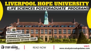University of Liverpool Hope Life Sciences postgraduate programs