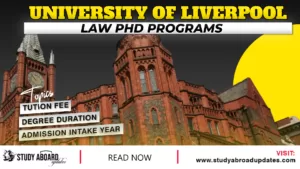 University of Liverpool Law Phd programs