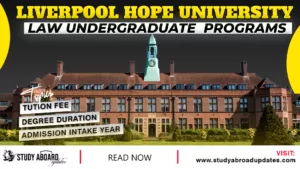 University of Liverpool Law Undergraduate programs