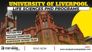 University of Liverpool Life Sciences Phd programs