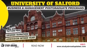 University of Salford Business & Management postgraduate programs