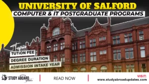 University of Salford Computer & IT postgraduate programs