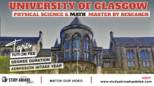 University of Glasgow Physical Science & Math Master by Research Programs