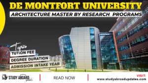 Architecture Master by Research Programs