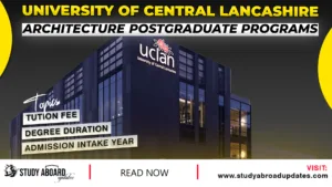University of Central Lancashire Architecture Postgraduate Programs