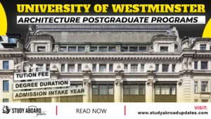 University of Westminster Architecture Postgraduate Programs