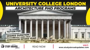 University College London Architecture PHD Programs