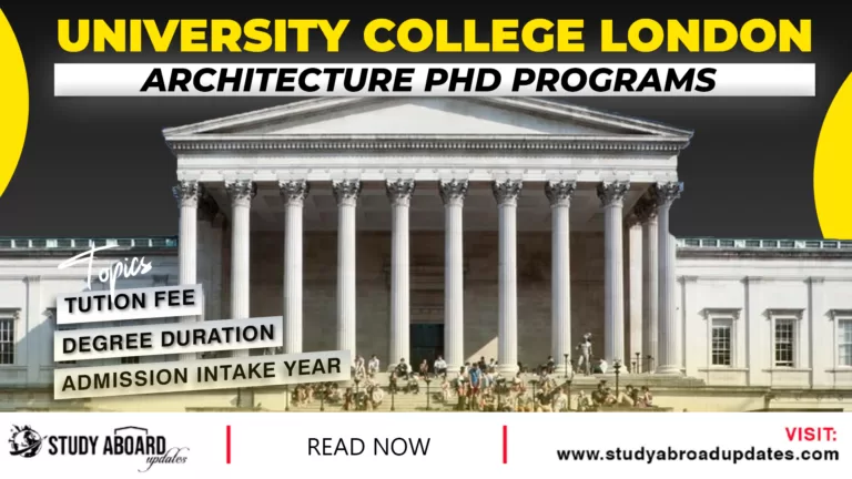 University College London Architecture PHD Programs