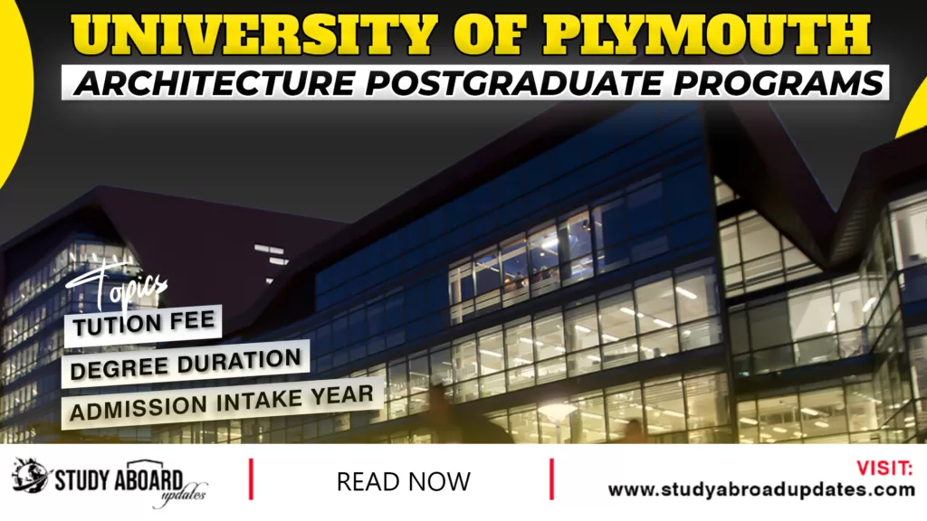 Architecture postgraduate Programs