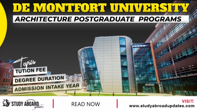 Architecture postgraduate Programs