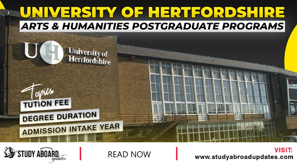 University of Hertfordshire Arts & Humanities Postgraduate Programs