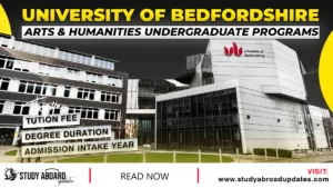 University of Bedfordshire Arts & Humanities Undergraduate Programs