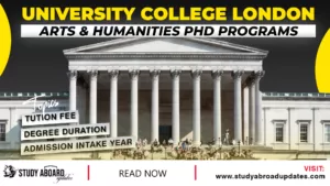 University College London Arts & Humanities PHD Programs