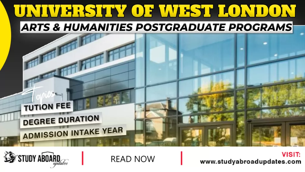 Arts & Humanities postgraduate Programs