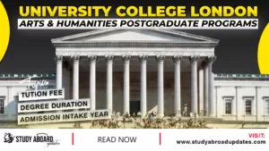 University College London Arts & Humanities Postgraduate Programs