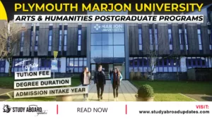 Plymouth Marjon University Arts & Humanities Postgraduate Programs