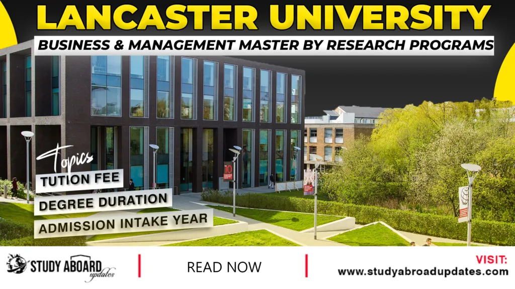Business & Management Master by Research