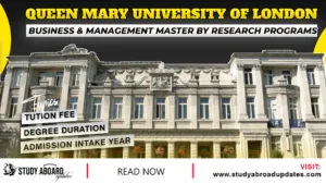 Business & Management Master by Research Programs