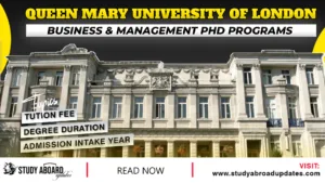 Business & Management Phd Programs