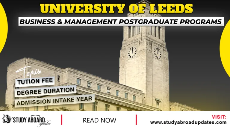 Business & Management Postgraduate Programs
