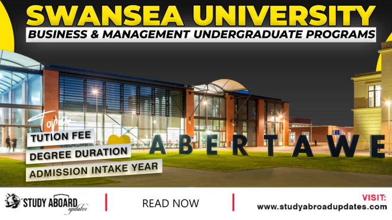 Swansea University Business & Management Undergraduate Programs