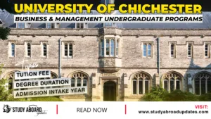 University of Chichester Business & Management Undergraduate Programs