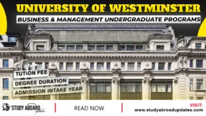 University of Westminster Business & Management Undergraduate Programs