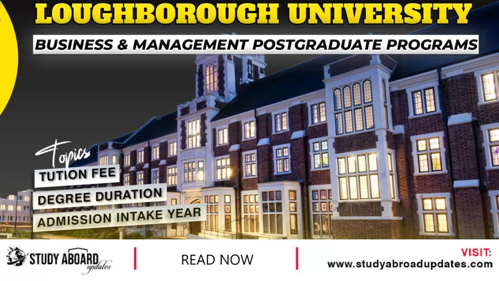 Business & Management postgraduate Programs