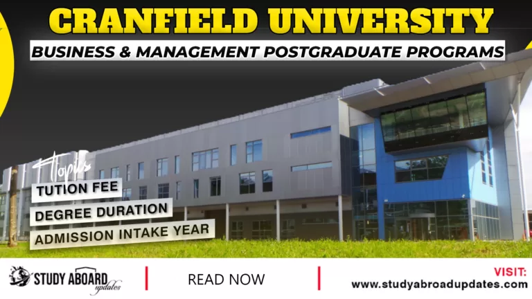 Business & Management postgraduate Programs