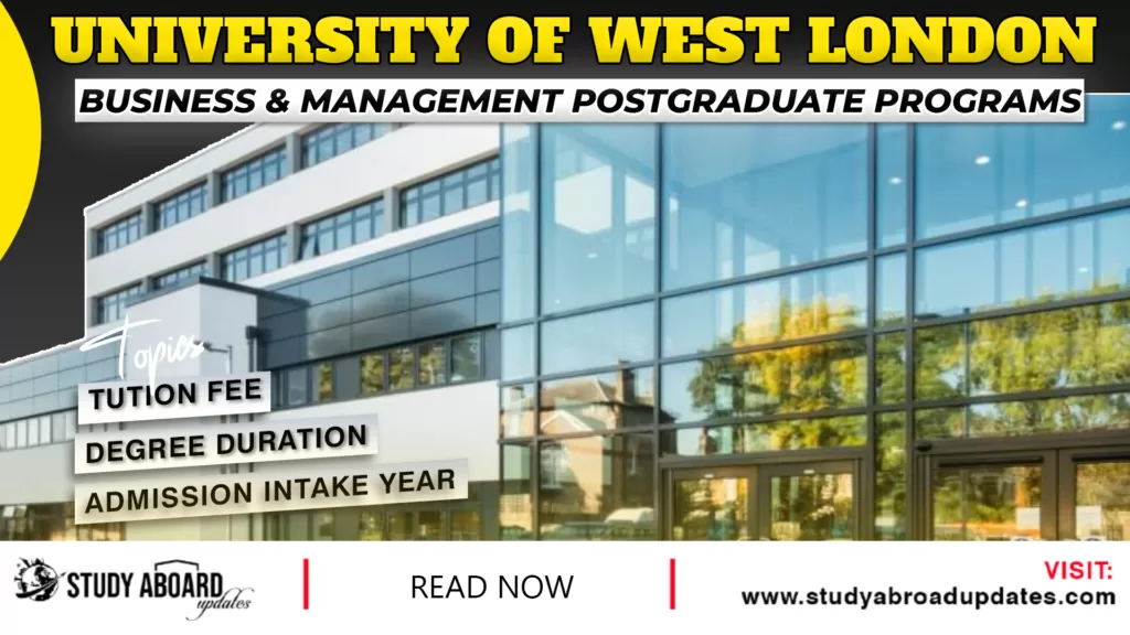 Business & Management postgraduate Programs