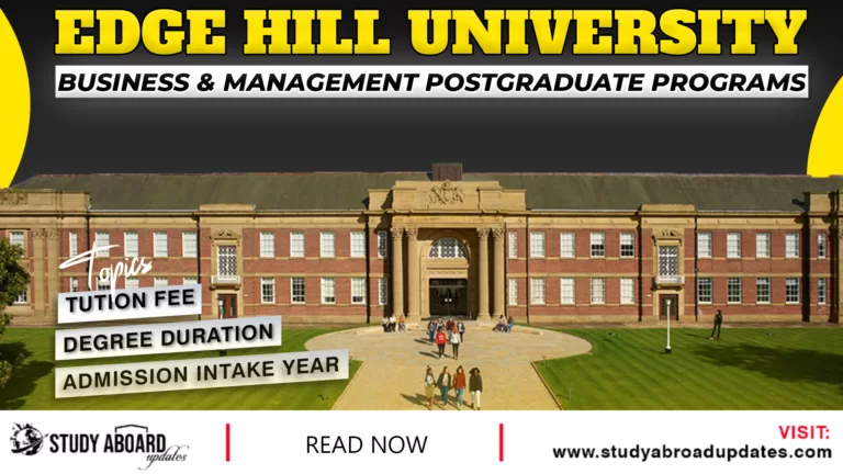 Business & Management postgraduate Programs