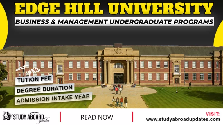 Business & Management undergraduate Programs