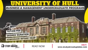 University of Hull Business & Management Undergraduate Programs