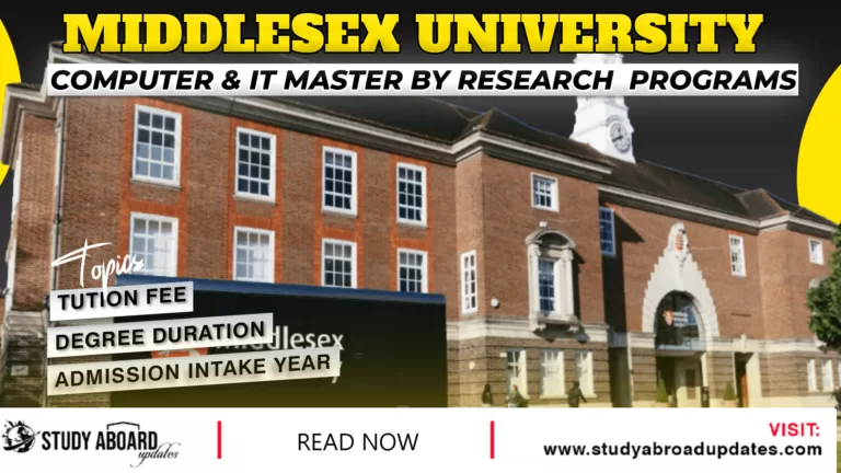 Computer & IT Master by Research Programs