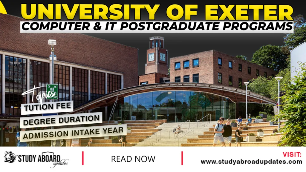 University of Exeter Computer & IT Postgraduate programs