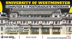 University of Westminster Computer & IT Postgraduate Programs