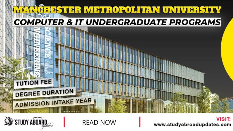 Manchester Metropolitan University Computer & IT Undergraduate Programs